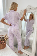 Lila Soft Bow Patterned Summer Pajama Set - Image 3