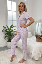 Lila Soft Bow Patterned Summer Pajama Set - Image 4