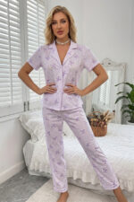 Lila Soft Bow Patterned Summer Pajama Set - Image 5