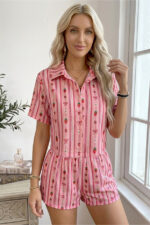 Sweet Strawberry Lounge Shorts Pajama Set - Image 3