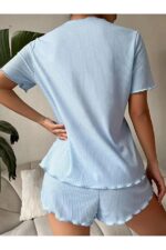 V-Neck Cotton Bow Detailed Pajamas Set - Image 5