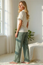 Short Sleeve Long Button Pajamas Set - Image 7