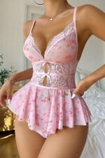 Pink Fancy Nightdress with Straps - Back Printed - Image 4