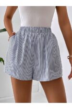 Poplin Women's Buckle and Pocket Shorts - Image 2
