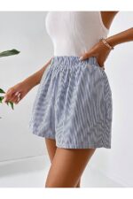 Poplin Women's Buckle and Pocket Shorts - Image 6
