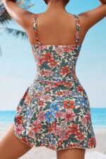 One-Piece Adjustable Ruched Dress Swimsuit - Image 5