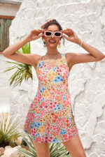 2 Piece Floral Patterned Covered Lined Slip and Swimsuit - Image 4