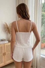 White Lace Embellished Shorts Set - Image 5