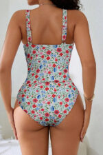 Floral Printed Gathered Covered Swimsuit - Image 5
