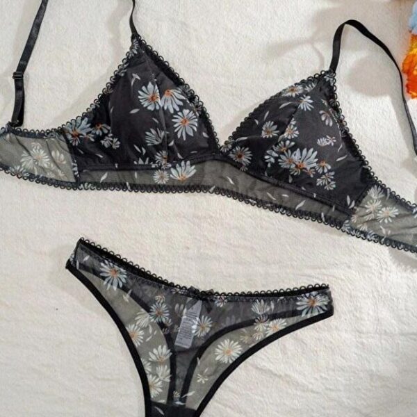 Daisy Printed 2-piece Lined Lingerie Set