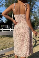 Strappy Summer Dress - Floral Print and Knotted - Image 5