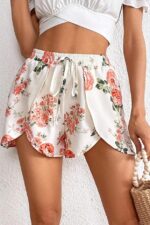 Floral Patterned Drawstring Swim Shorts