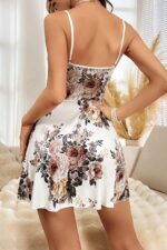 Ecru Floral Patterned Lace Detailed Nightgown - Image 3