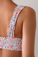 Minimalist Floral Print Covered High Waist Bikini Set - Image 4