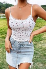 Retro Minimalist Patterned Crop Blouse