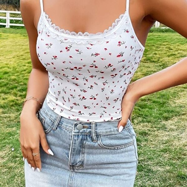 Retro Minimalist Patterned Crop Blouse