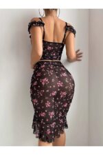 2-Piece Nightgown Set with Ruffle and Gathered Details - Image 2