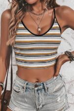 Retro Corded Crop Tank Top - Strappy - Image 2