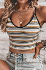 Retro Corded Crop Tank Top - Strappy - Image 3