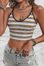 Retro Corded Crop Tank Top - Strappy - Image 4