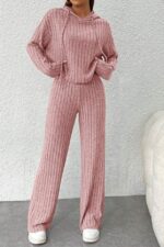 Black Corduroy Hooded Cotton Soft Pajama Set - Image 4