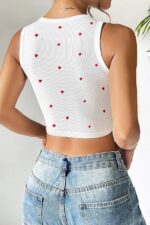 Heart Printed Mini Crop Top - Image 4