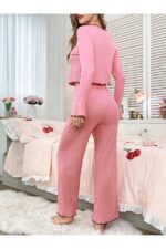 Cotton Long Sleeve Ruffle Pajamas Set - Image 6