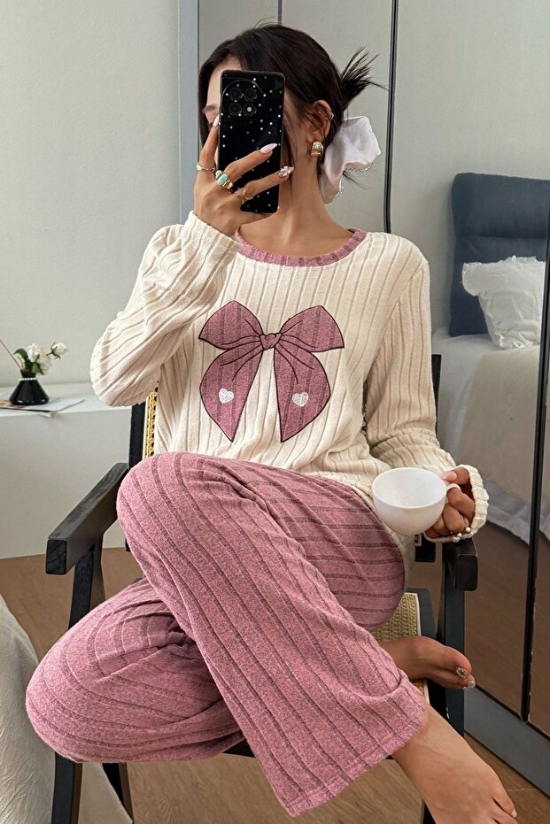 1_org_zoom-569.jpg Pink Embroidered Long Sleeve Pajama Set - Image 1