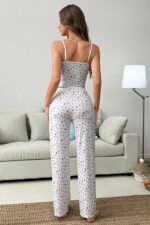 Ecru Rope Strap Ornamental Button Summer Pajama Set - Image 5