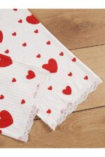 3 Piece Cotton Heart Patterned Pajamas Set - Image 4