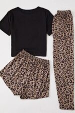 3-Piece Pajama Set with Leopard Printed Pieces of Cotton Pieces Each - Image 2