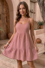 Pink strap loose model summer dress - Image 3