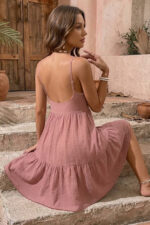 Pink strap loose model summer dress - Image 5