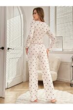Cotton Cherry Print Seasonal Pajamas Set - Image 6