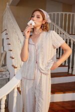Romantic Soft Buttoned Summer Pajama Set - Image 6