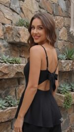 Black Backless Summer Jumpsuit Dress - Image 2