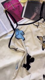 2 Piece Butterfly Printed Pajama Set with Shorts - Image 2